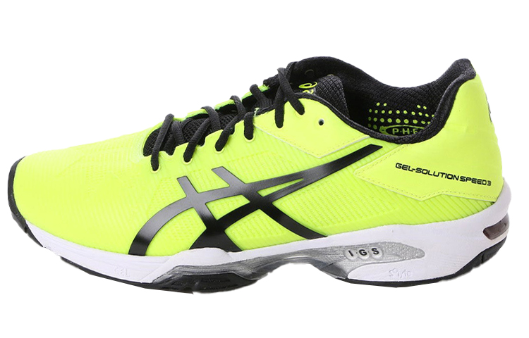 Asics Gel Solution Speed 3 OC Abrasion Resistant Low top Running Shoes Men's Yellow