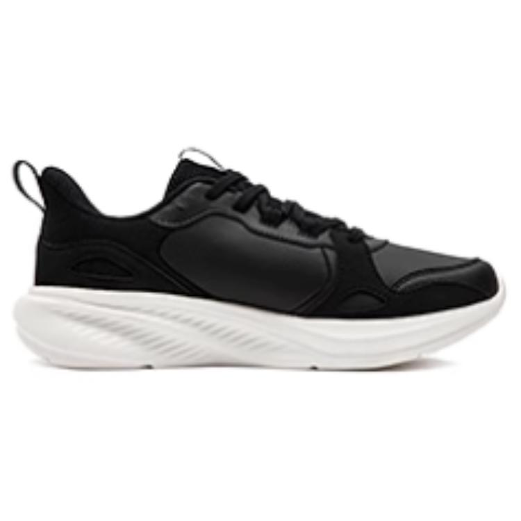 361° Mesh, Synthetic Leather Abrasion Resistant Rebound Low top Casual Sprint Running Shoes Men’s Black White