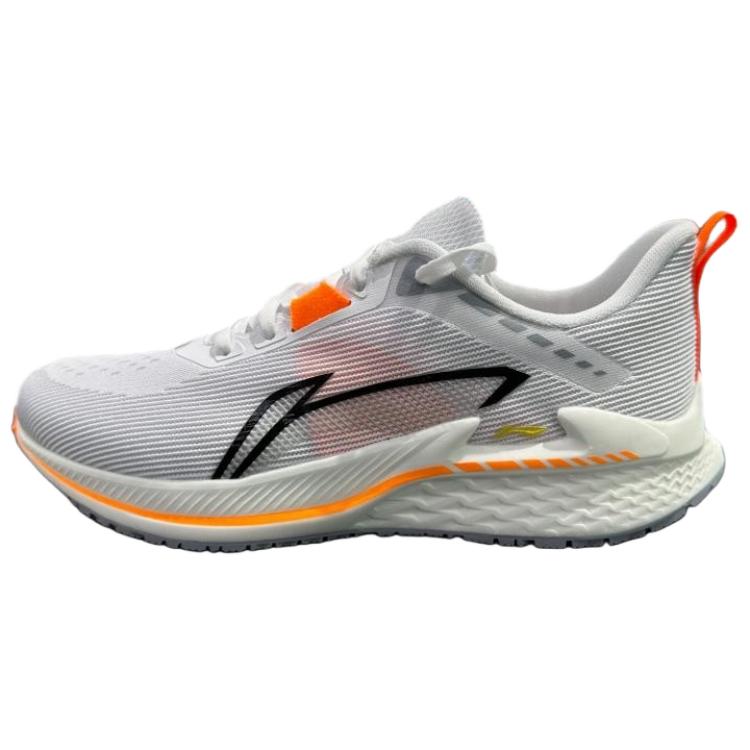 Li Ning Cushioning Slip Resistant Abrasion Resistant Low top Casual Running Shoes Women’s White Orange