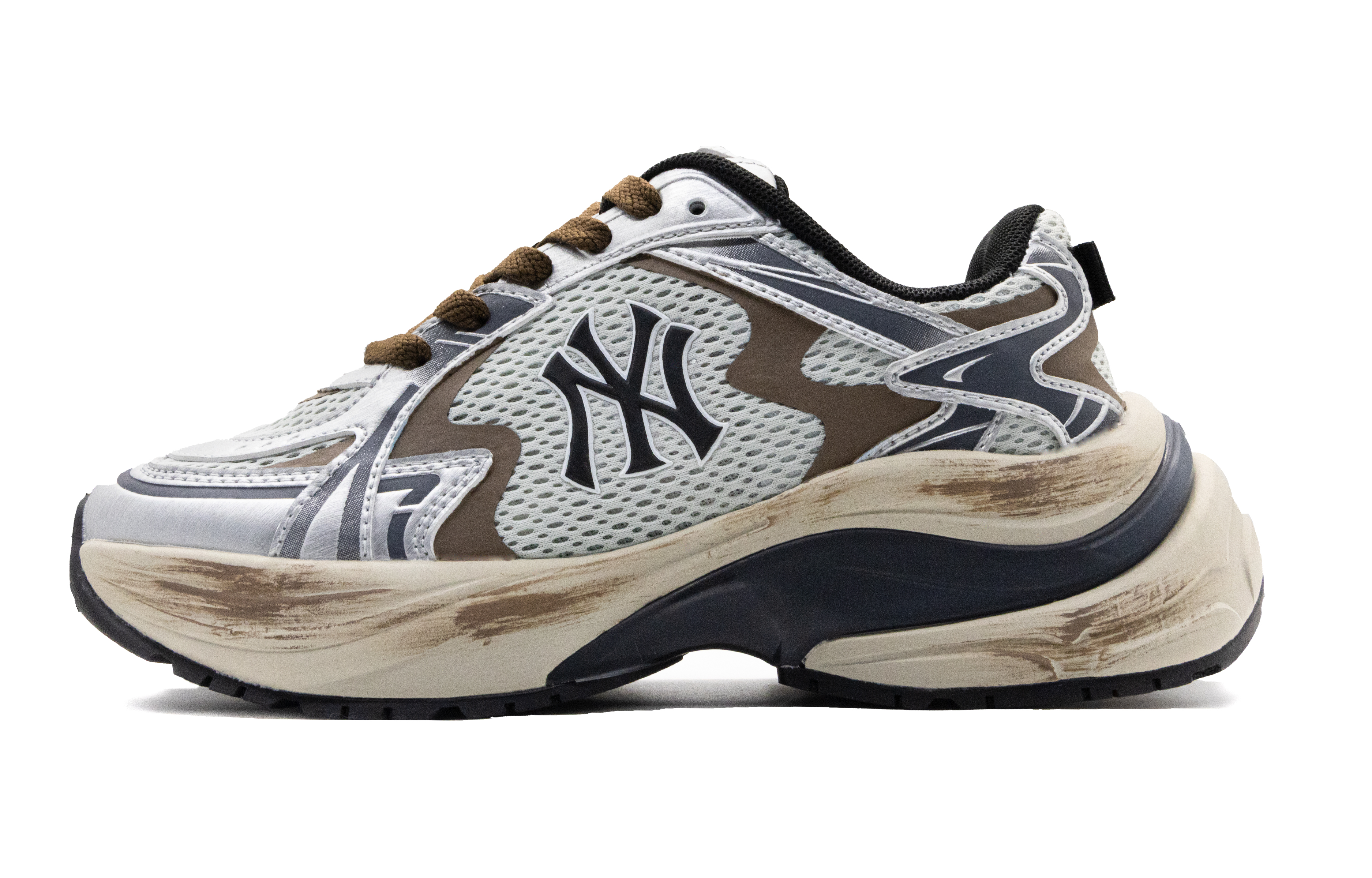 MLB New York Yankees Cushioning Breathable Low top Casual City Commuting Running Shoes Unisex Brown