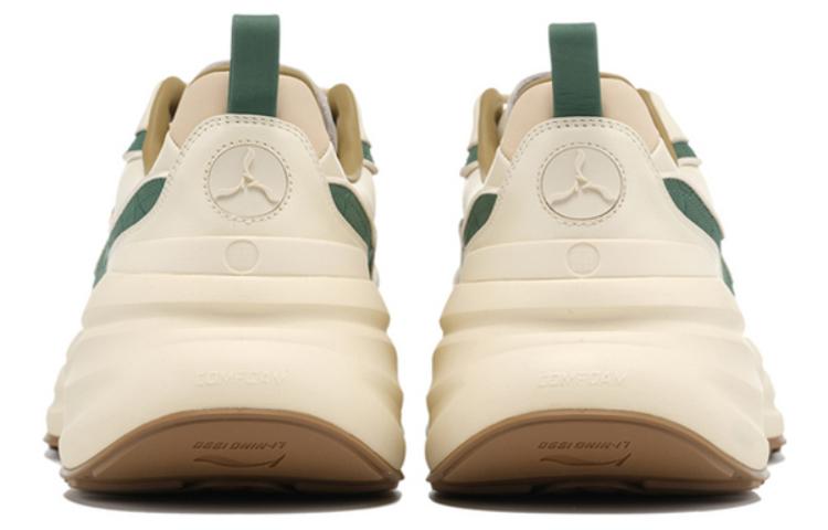 LI NING 1990 Cloud Nichang Rebound Cushioning Slip Resistant Low top Running Shoes Men’s Yellow Green Khaki