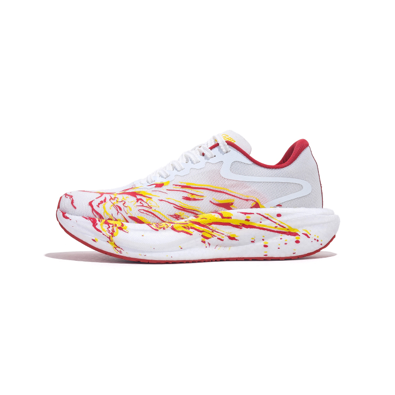 Jifffly Abrasion Resistant Breathable Low top Casual Running Shoes Unisex White Red