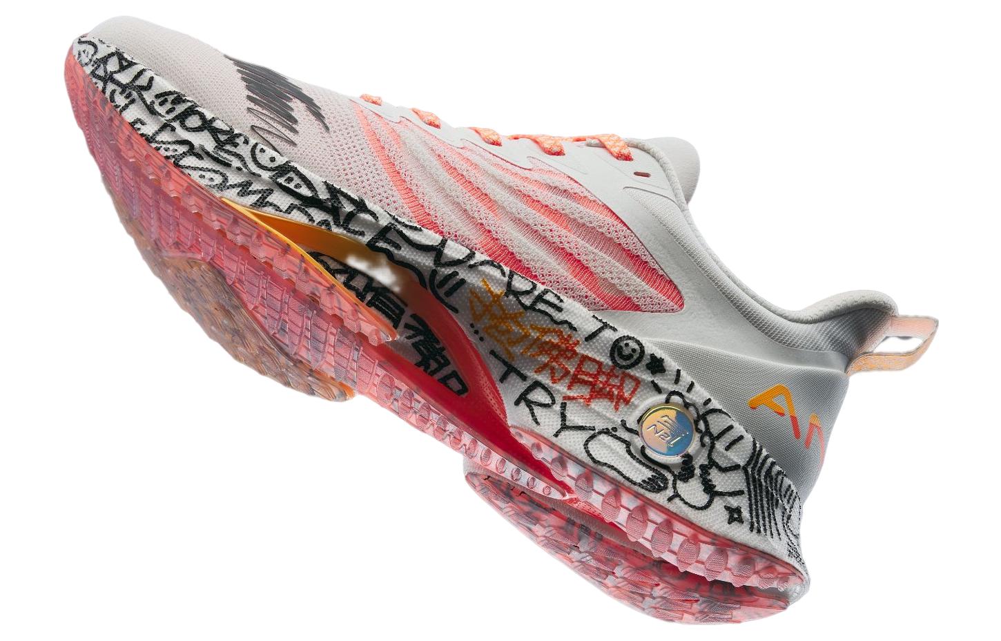 Anta MACH 3.0 Hug Buddha’s Feet Cushioning, Wear Resistant Low top Running Shoes Men’s White Pink