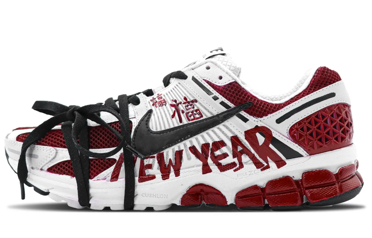Nike Zoom Vomero 5 Cushioning Slip Resistant Abrasion Resistant Lightweight Low top Running Shoes Unisex Burgundy