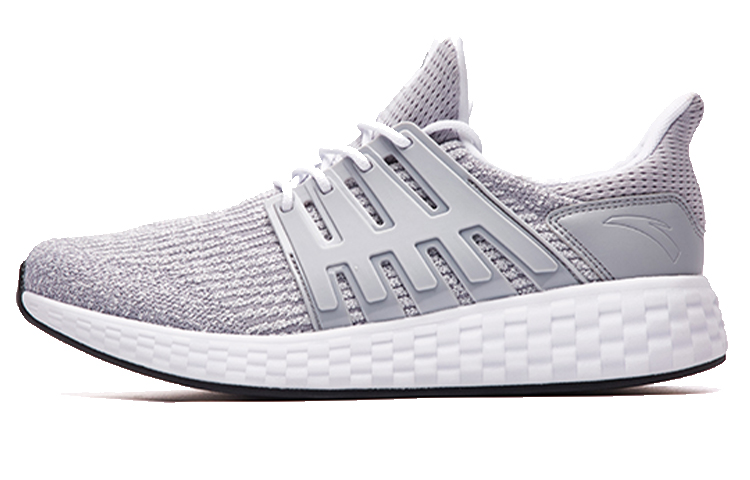 Anta Cushioning Anti-Slip And Wear-Resistant Breathable Coverage Low-Top Running Shoes Men’s Gray White