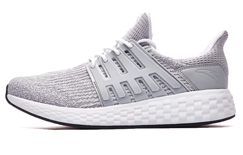 Anta Cushioning Anti-Slip And Wear-Resistant Breathable Coverage Low-Top Running Shoes Men's Gray White