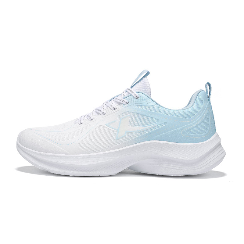 XTEP Cushioning, Wear Resistant Low top Casual Running Shoes Men’s Classic White Ripple Blue