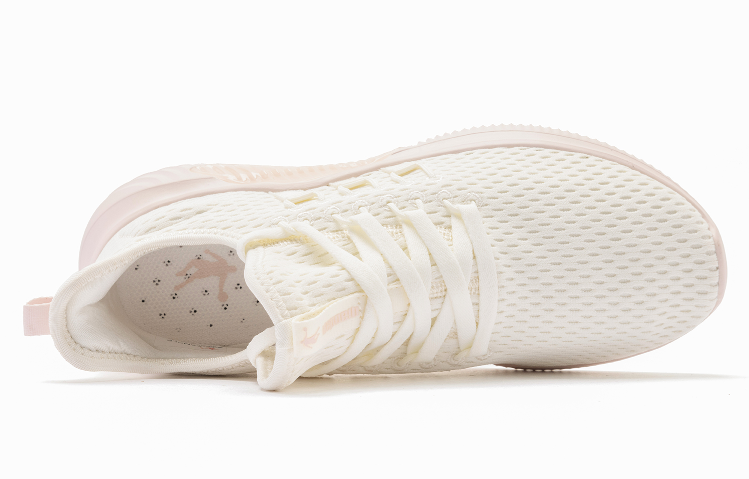 QIAODAN Comfortable Slip Resistant Abrasion Resistant Low top Casual Running Shoes Women’s Ivory Cloud Pink