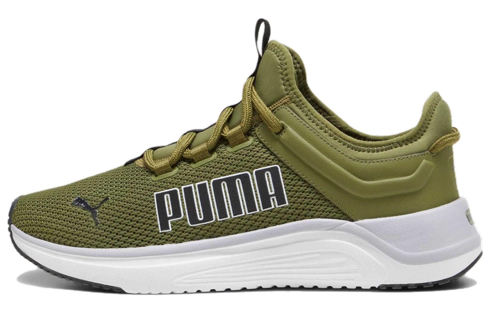 PUMA Softride Comfortable Slip Resistant Abrasion Resistant Low top Running Shoes Men's Olive Green