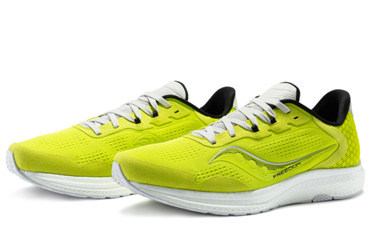 Saucony Freedom 4 Textile, Synthetic Leather Cushioning Slip Resistant Abrasion Resistant Low top Running Shoes Men’s