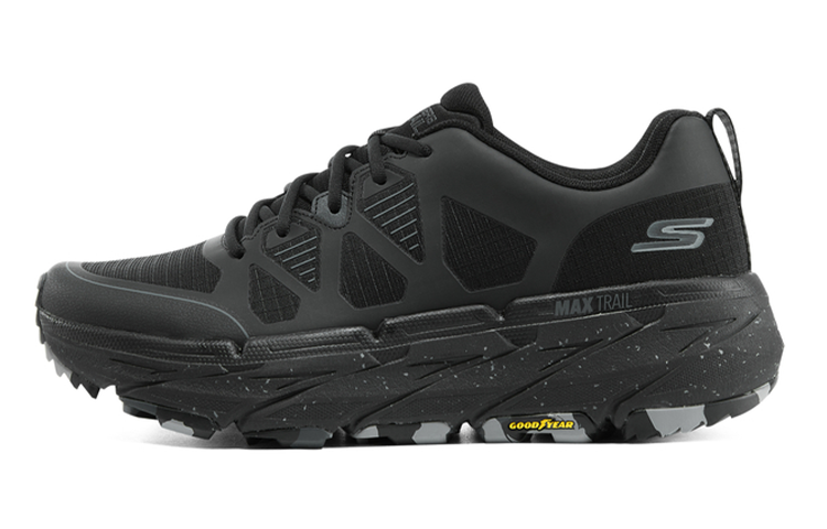 Skechers Skechers Xingmai series thick-soled outdoor shock-absorbing and waterproof low-top running shoes men's black