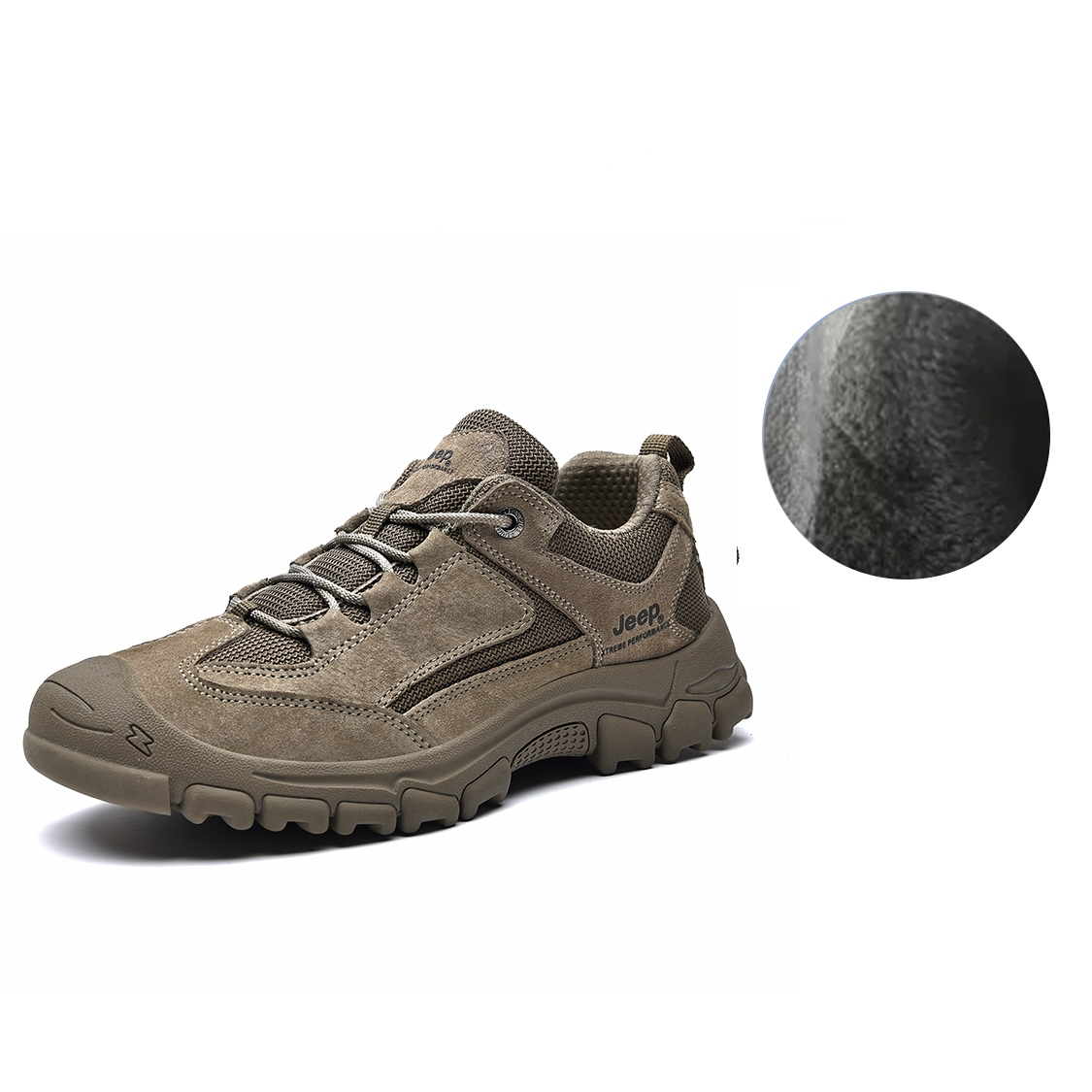 Jeep Hiking, Fleece Lined And Thickened Low top Outdoor Shoes Men’s Camel