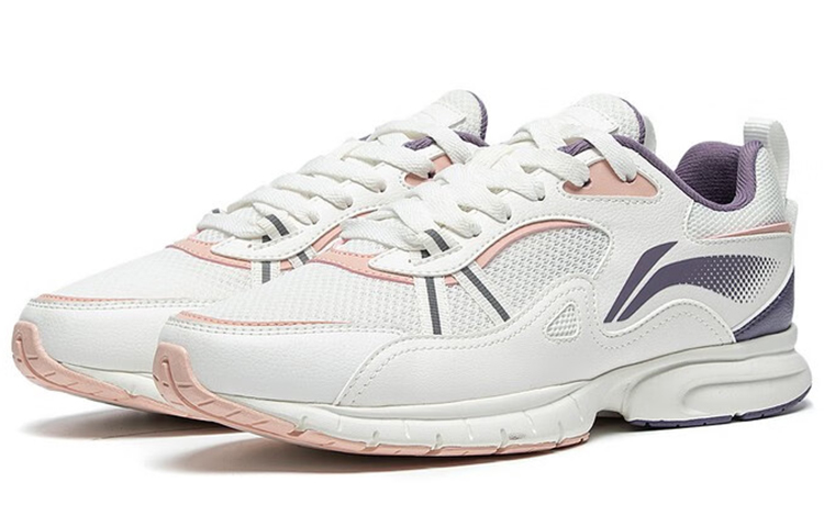 Li Ning Comfortable Textile, Leather Cushioning Slip Resistant Abrasion Resistant Breathable Lightweight Low top