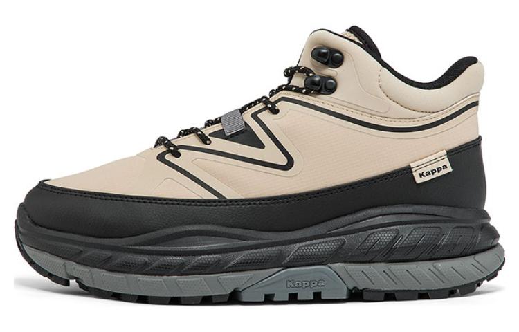 Kappa Cushioning Slip Resistant Mid top Running Shoes Unisex Beige Black