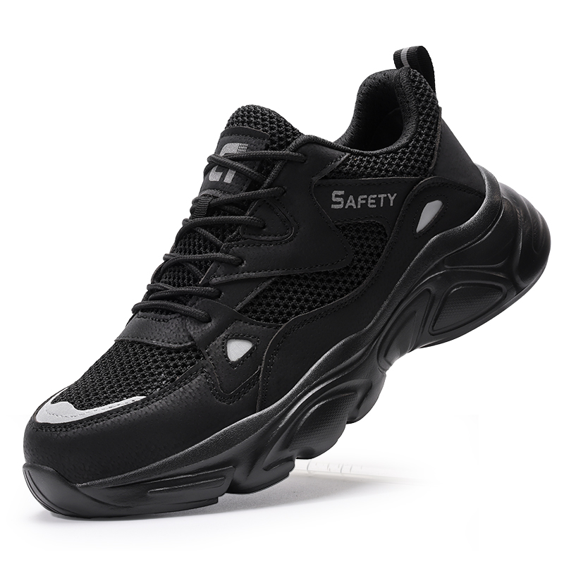 GUYISA Breathable Coverage Impact Resistant Breathable Coverage Impact Resistant Low top Outdoor Shoes Unisex Black