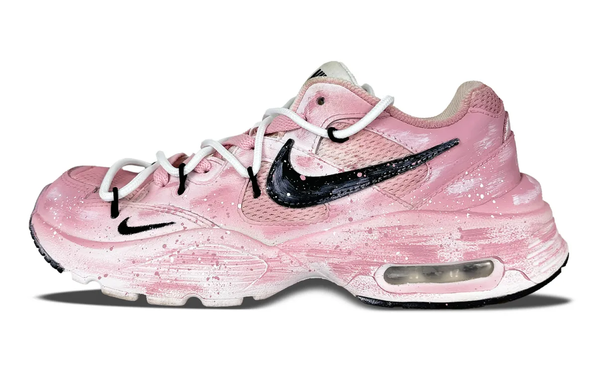 Nike Air Max Fusion Cushioning Slip Resistant Abrasion Resistant Low top Running Shoes Women's Pink White