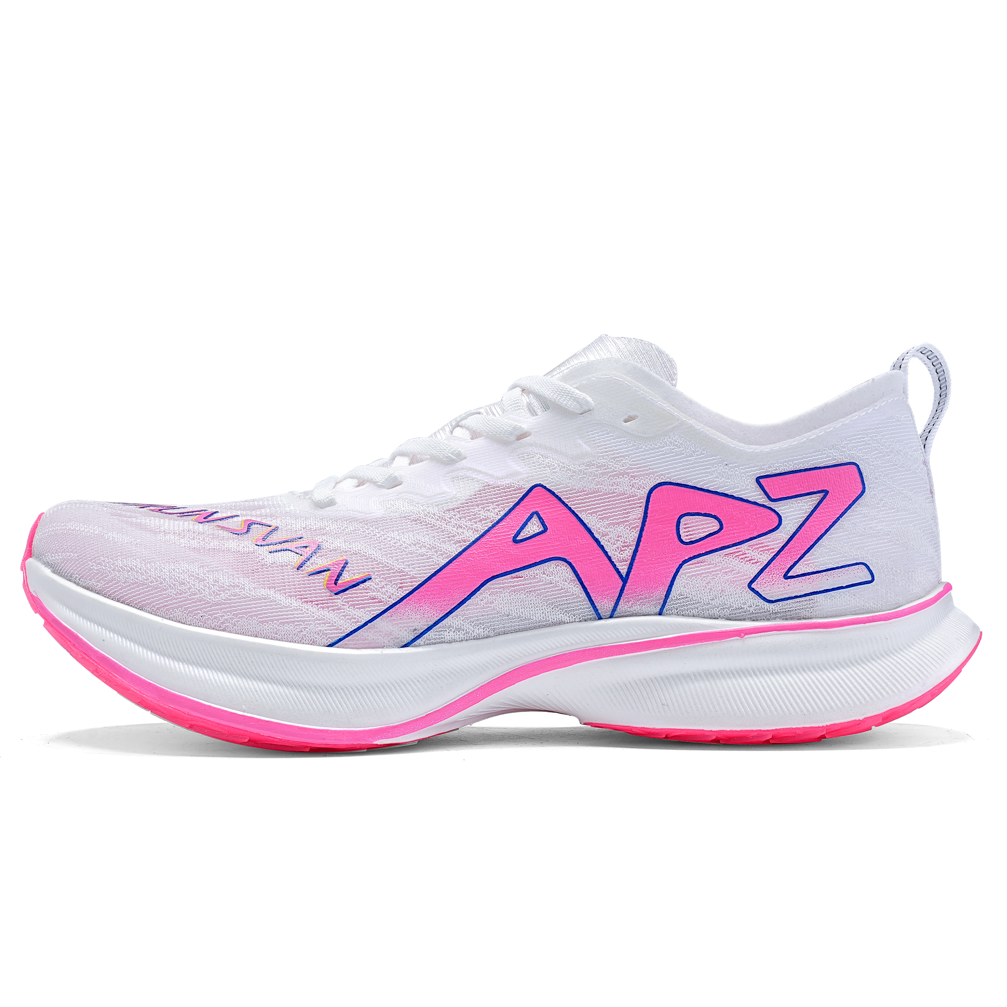 IRunner IRUNSVAN APZ1.0 super critical marathon professional racing medium and short running physical examination track and field training cushioning boost stable support arch protection low-top full-length platinum real carbon plate running shoes same style for men and women fluorescent cherry blossom