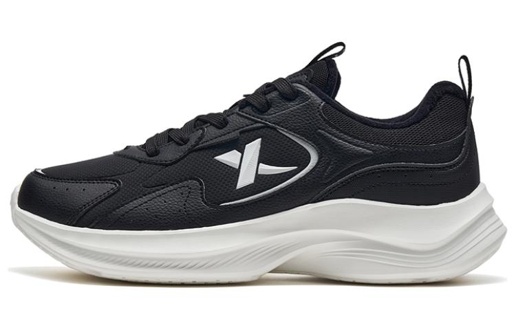 XTEP Comfortable Slip Resistant Abrasion Resistant Low top Running Shoes, Insulated Shoes Men’s Black Sail White