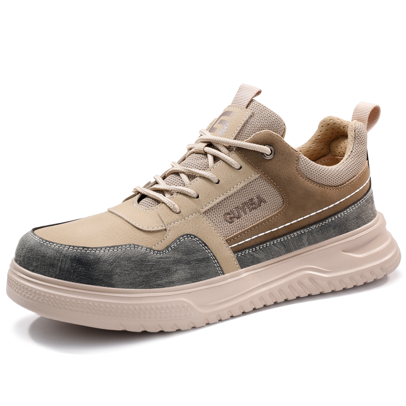 LANOUDUN Impact Resistant Lightweight Low top Outdoor Shoes Men’s Khaki