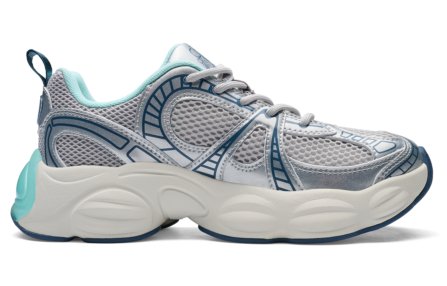 Kappa SERIES Abrasion Resistant Low top Casual Running Shoes Women’s Silver Cool Gray Floating Blue