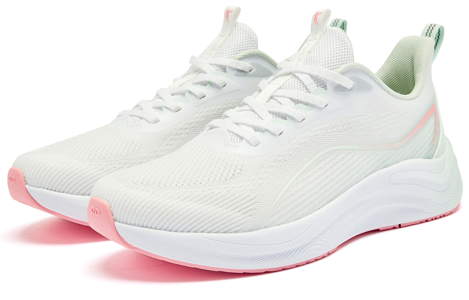 QIAODAN Wind Speed 2.0 Cushioning Slip Resistant Abrasion Resistant Low top Sprint Running Shoes Women’s White Green