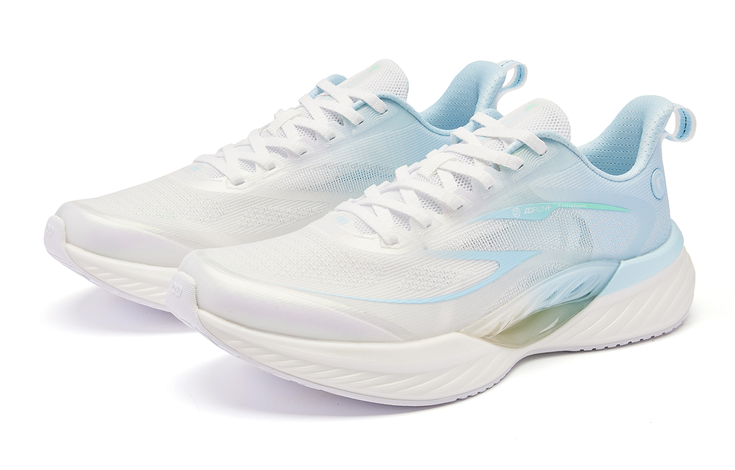 QIAODAN Flying Shadow Team 2.0 Cushioning, Wear Resistant Low top Q KUNGFU PRO Sprint Running Shoes Men’s White Blue