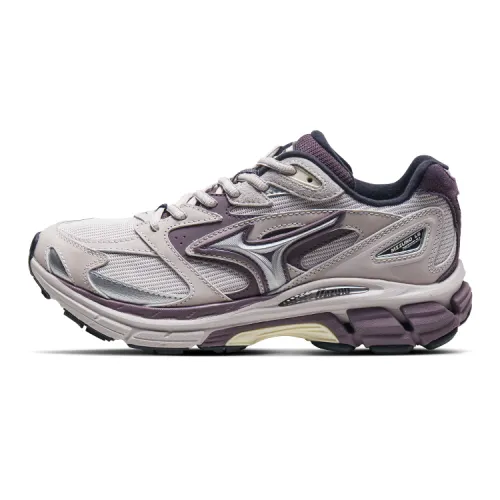 Mizuno Cushioning Slip Resistant Abrasion Resistant Low top Running Shoes Unisex Light Gray Purple
