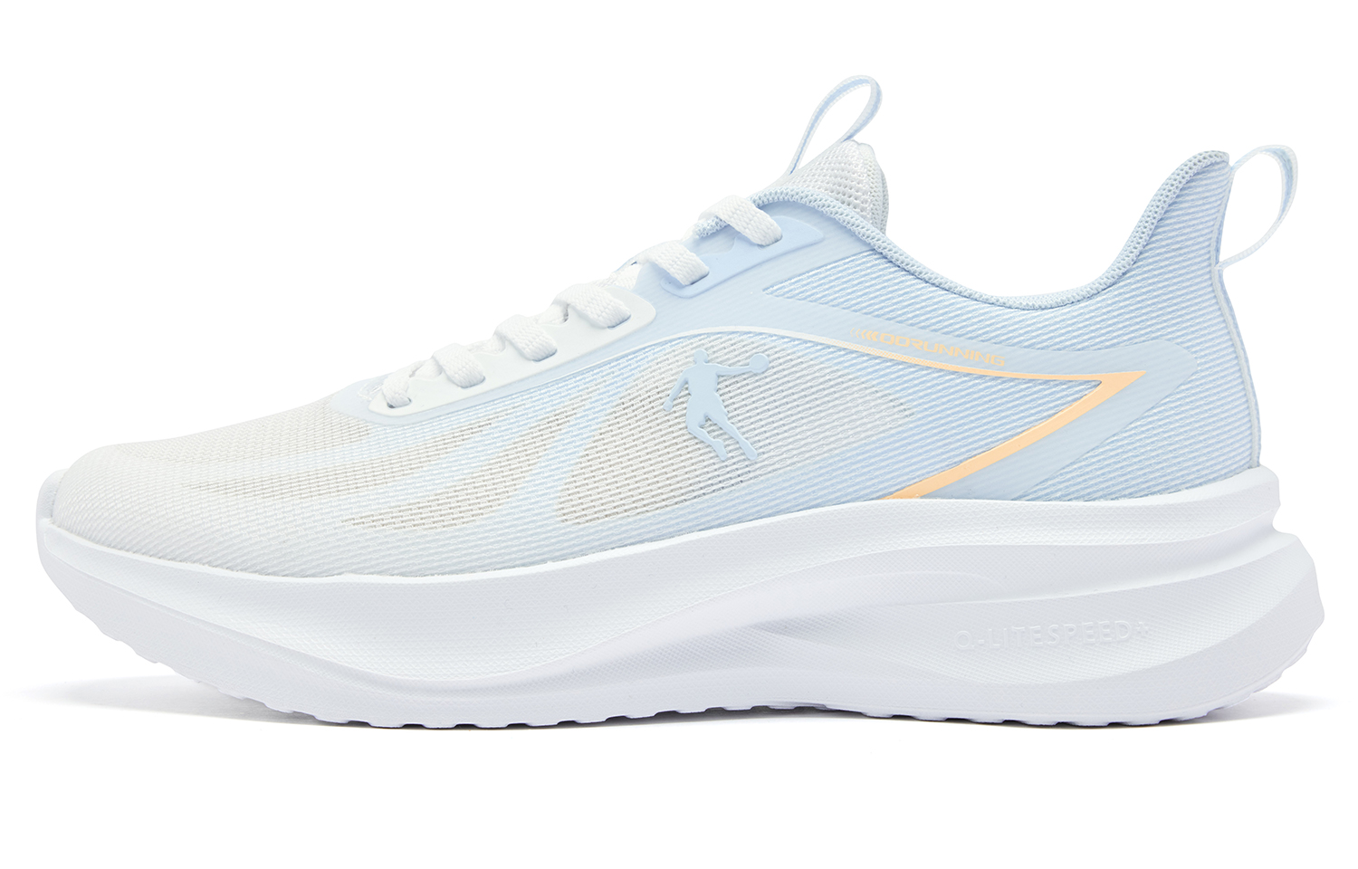 QIAODAN Breeze 3 Low top Casual Training Running Shoes Men’s White Ice Glacier Blue