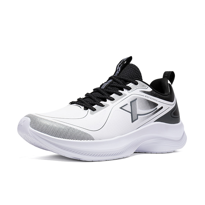 XTEP Cushioning, Wear Resistant Low top Casual Running Shoes Men’s New White Black