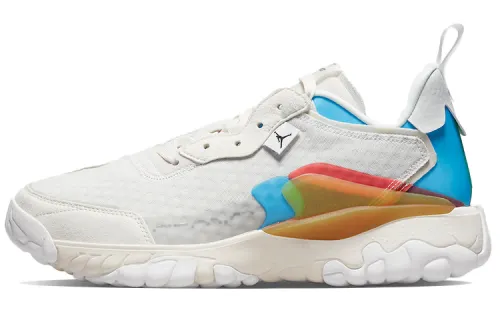 Jordan Delta 2 SE comfortable sports mesh fabric synthetic leather two-layer suede shock-absorbing anti-slip wear-resistant lightweight low-top casual running shoes men's white blue orange red