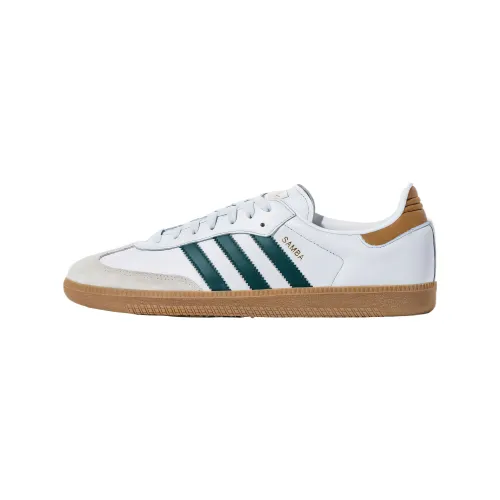 Adidas Originals SAMBA OG Synthetic Leather, Leather Low top Casual Shoes Unisex White Green
