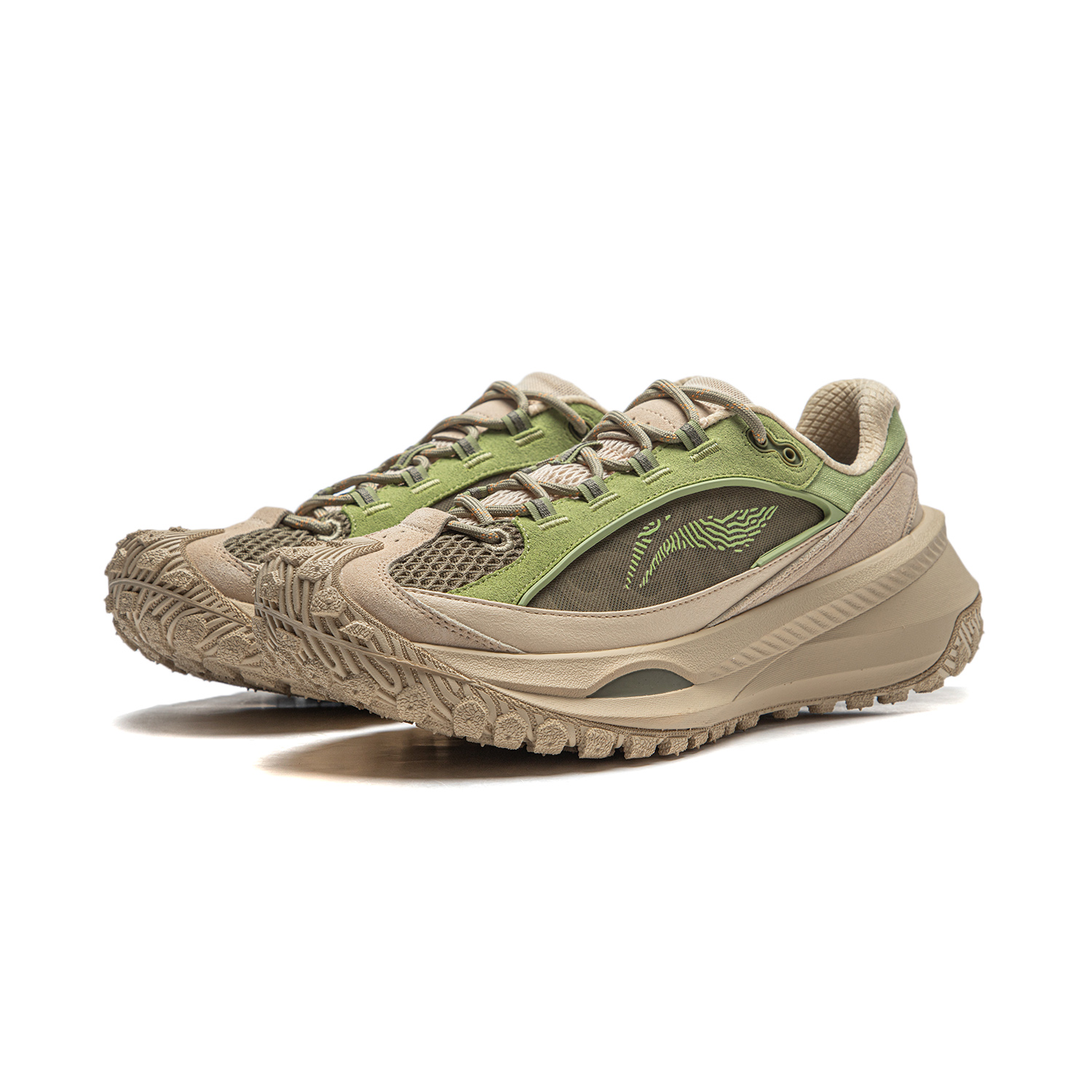 Li Ning Cushioning, Wear Resistant Low top Running Shoes Unisex Ecru