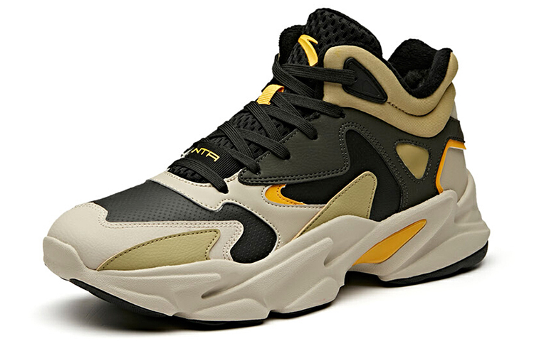 Anta Fleece Lined Casual Cushioning Slip Resistant Abrasion Resistant Low top Running Shoes Men’s Gray Black