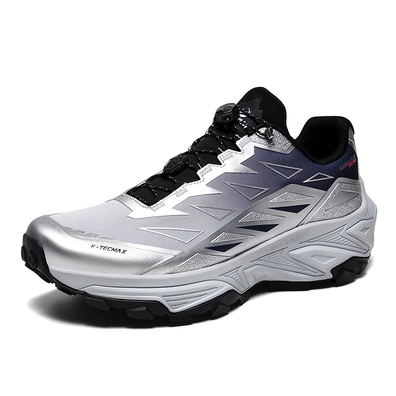 GLUNA Cushioning Slip Resistant Abrasion Resistant Low top Carbon Plate Running Shoes Unisex Silver Purple