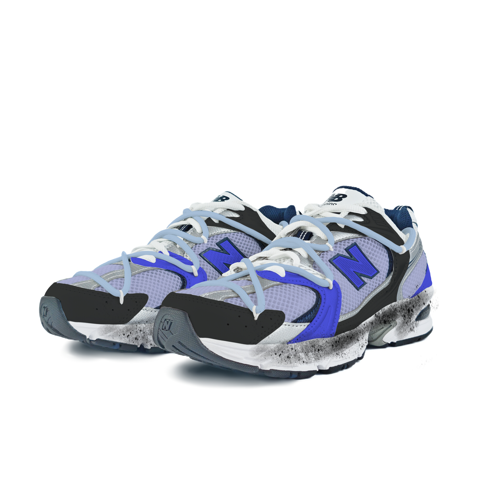 New Balance NB 530 Abrasion Resistant Slip Resistant Low top Running Shoes Unisex White Purple