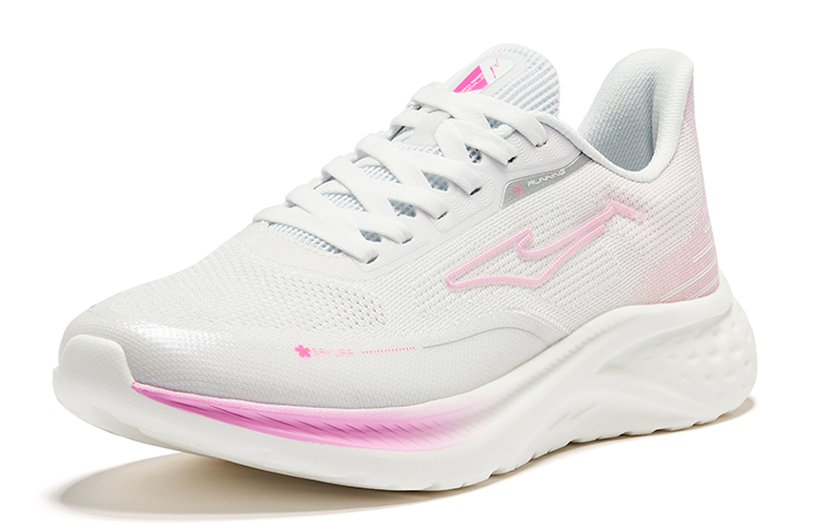 Erke Cushioning, Wear Resistant Low top Running Shoes Women’s Erke White Pink Diamond