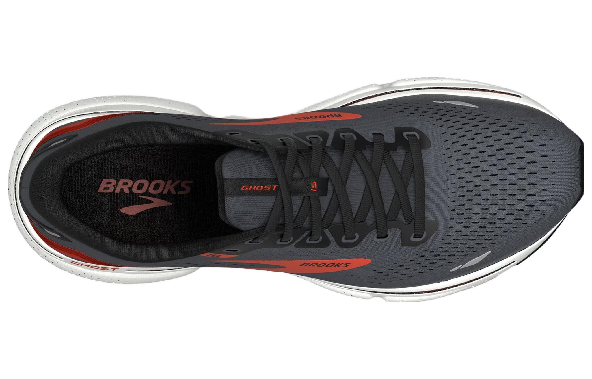 Brooks Ghost 15 Slip Resistant Low top Running Shoes Men’s Black Orange