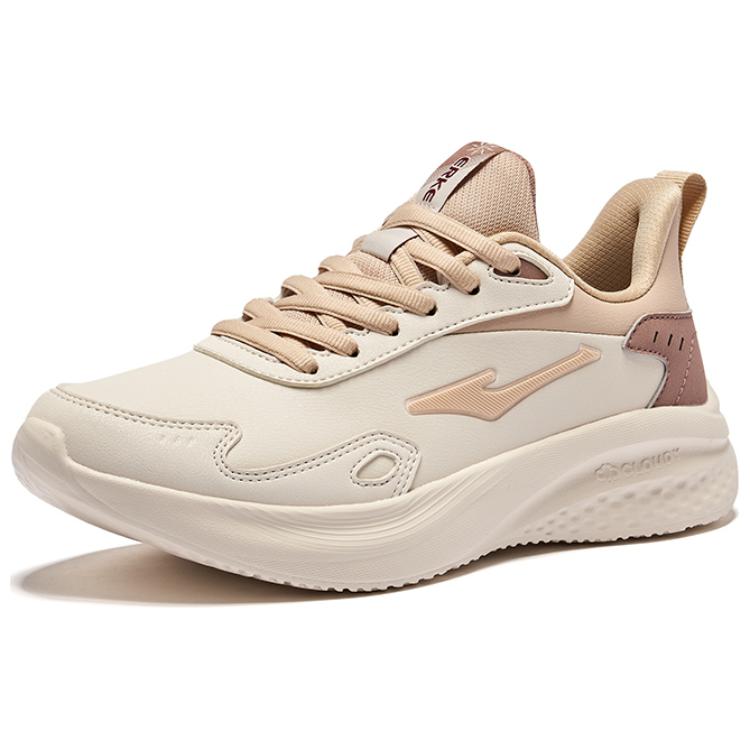 Erke Cushioning Slip Resistant Abrasion Resistant Waterproof Low top Running Shoes Women’s Eggnog Gray Oat