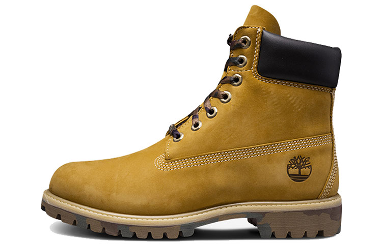 Timberland Series Tianbolan Premium водонепроницаемый Удобная круглая голова со шнурками Короткая трубка прогулочная обувь мужской стиль коричневый
