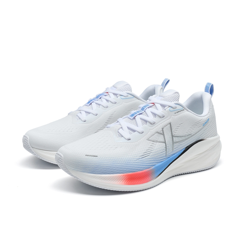 XTEP 5.0LITE Fabric Abrasion Resistant Low top Marathon Running Shoes Women’s White Blue
