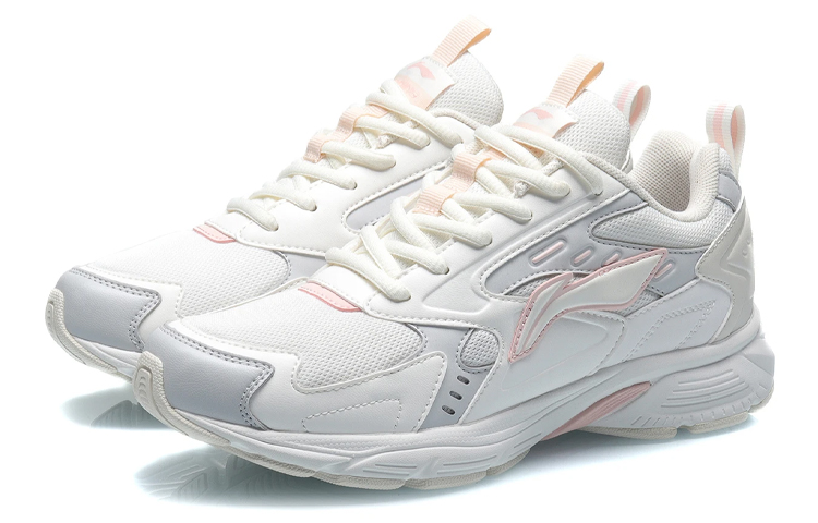 Li Ning Cushioning Slip Resistant Abrasion Resistant Low top Running Shoes Women’s Mist White