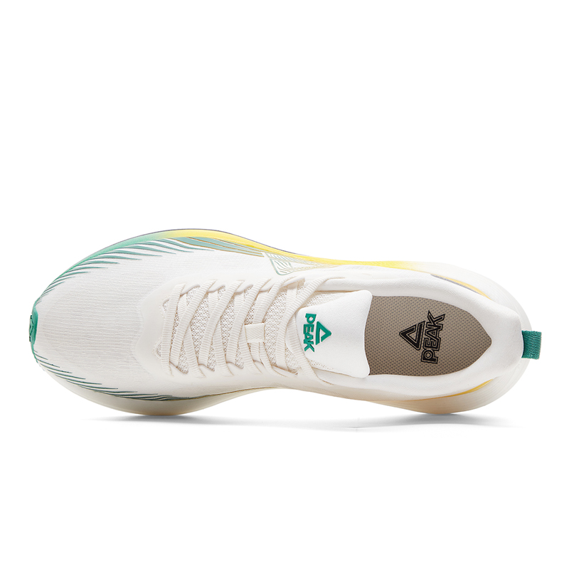 PEAK Cushioning Slip Resistant Abrasion Resistant Low top Training Running Shoes Men’s White Yellow Green