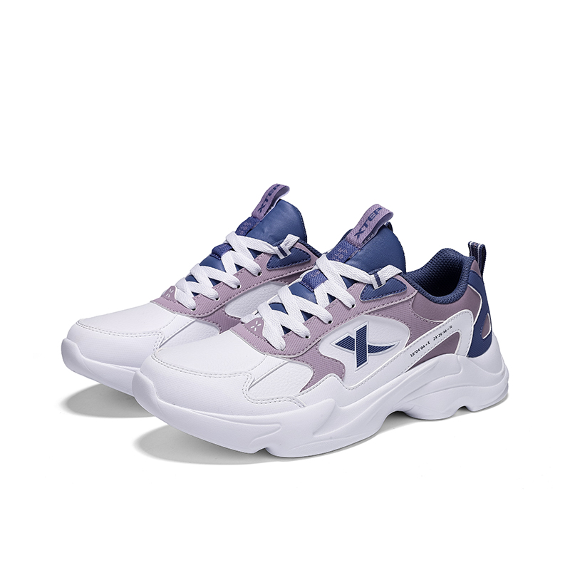 XTEP Cushioning, Wear Resistant Low top Casual Running Shoes Women’s White Purple Blue