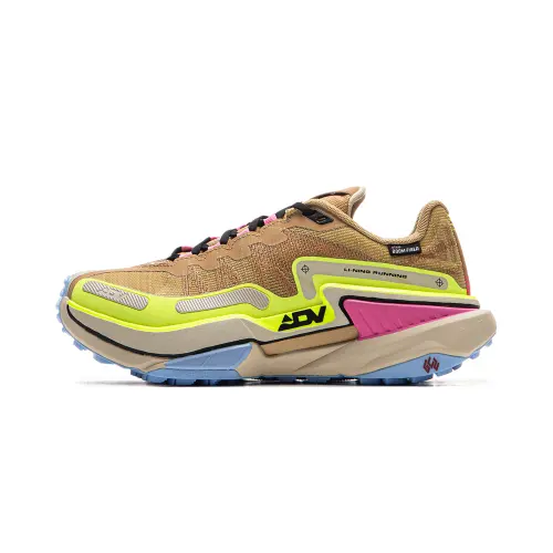 Li Ning Slip Resistant Abrasion Resistant Low top Trail Running Shoes Women's Brown
