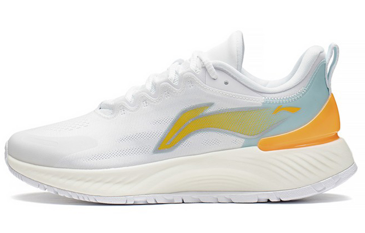 Li Ning YueYing Element Breathable And Lightweight Low top Running Shoes Men's White Blue Yellow