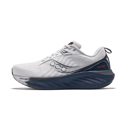 Saucony TRIUMPH Victory 22 Cushioning Low top Running Shoes Men's White Dark Blue Wide