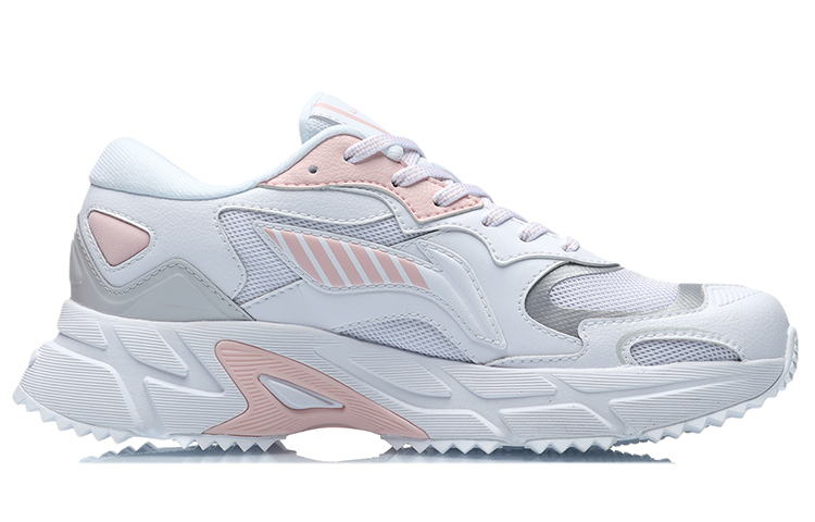 Li Ning Cushioning Slip Resistant Abrasion Resistant Breathable Lightweight Low top Sprint Running Shoes Women’s White