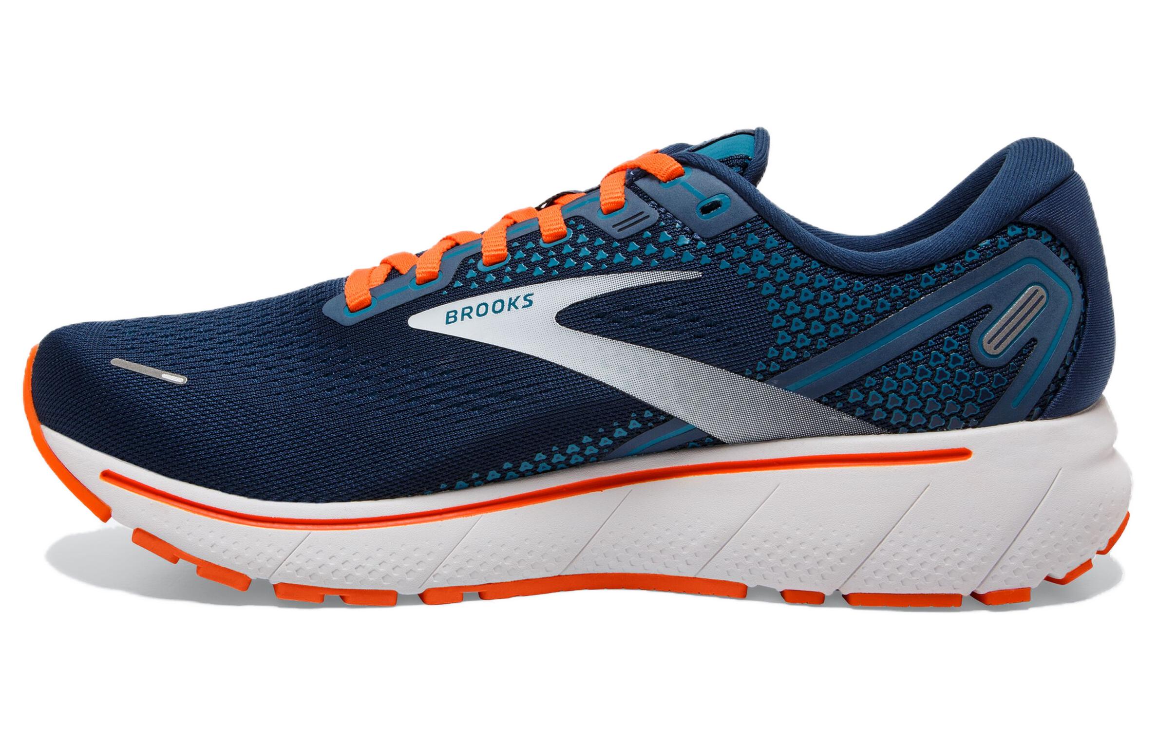 Brooks Brooks Ghost 14 breathable mesh mesh non-slip wear-resistant low-top casual running shoes men's blue and orange