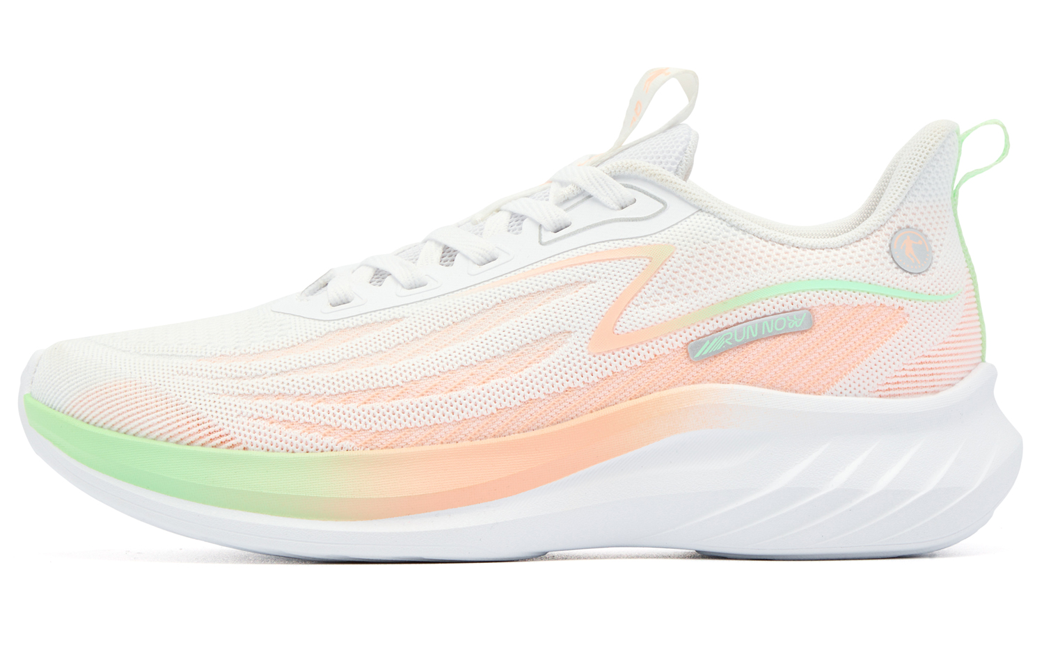 QIAODAN Cushioning Slip Resistant Abrasion Resistant Low top Casual Running Shoes Women’s White Orange