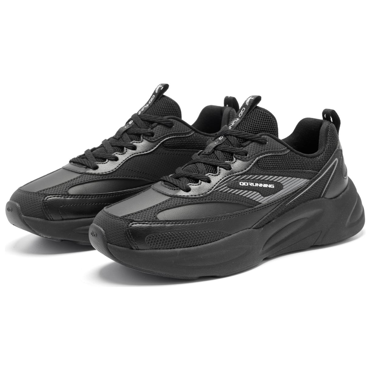 QIAODAN Slip Resistant Abrasion Resistant Slip Resistant Abrasion Resistant Low top Running Shoes Women’s Black Gray